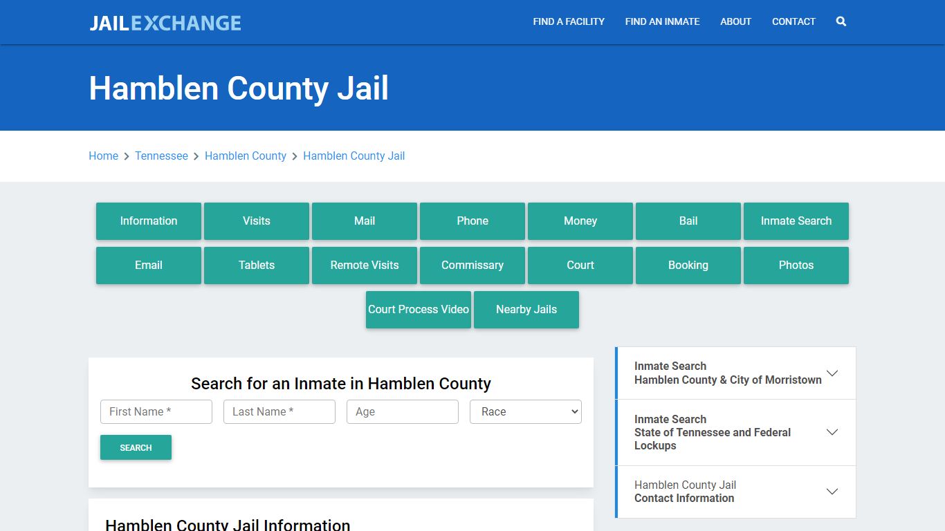 Hamblen County Jail Roster Lookup, TN, Inmate Search