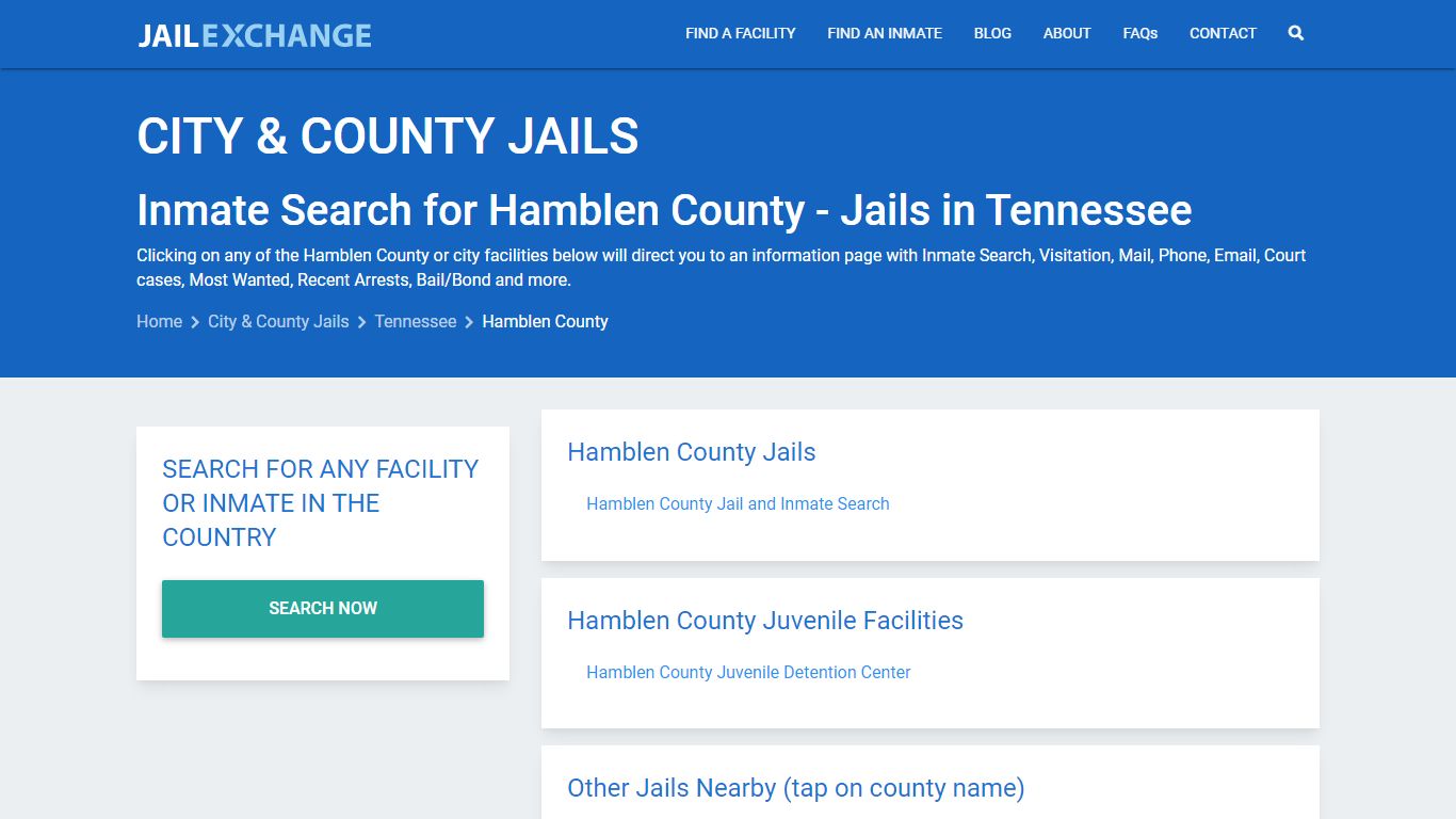 Inmate Search for Hamblen County | Jails in Tennessee - Jail Exchange
